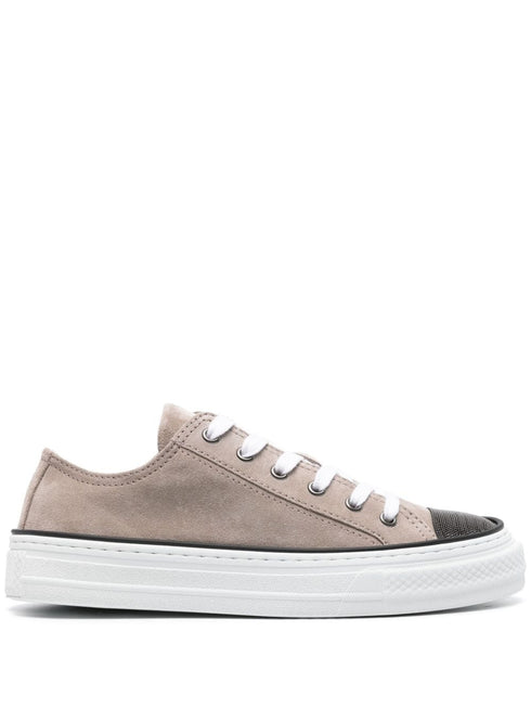 Monili-chain suede sneakers